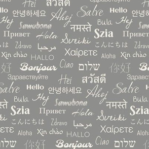 hello languages gray