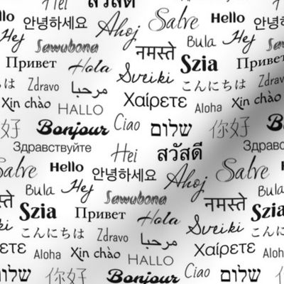 hello languages  white