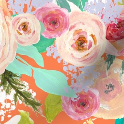 Pastel Garden Spring Floral // Persimmon