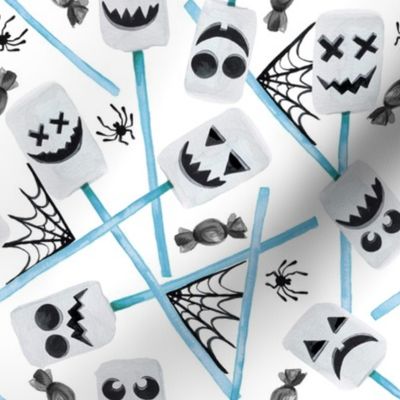 8" Spooky Marshmallow Ghosts // Light Blue