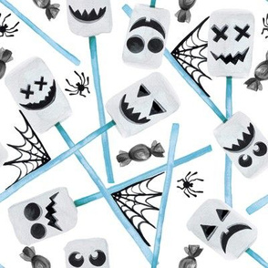 8" Spooky Marshmallow Ghosts // Light Blue