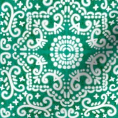 Spanish Tile N9 (Pantone Emerald Green) reversed