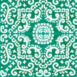 Spanish Tile N9 (Pantone Emerald Green) reversed