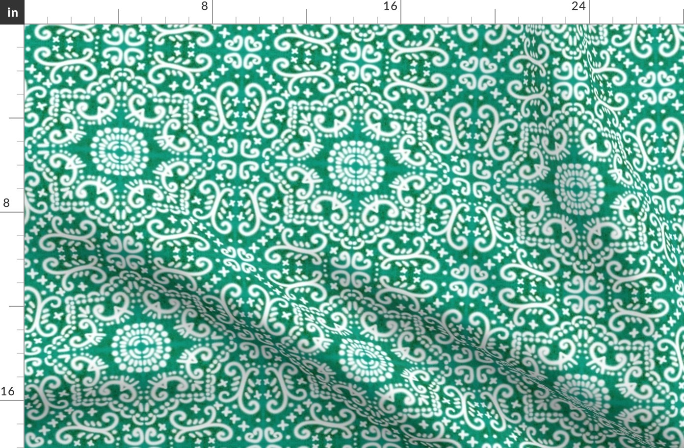 Spanish Tile N9 (Pantone Emerald Green) reversed