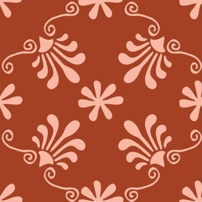 Greek Tile - Pink, Cinnamon