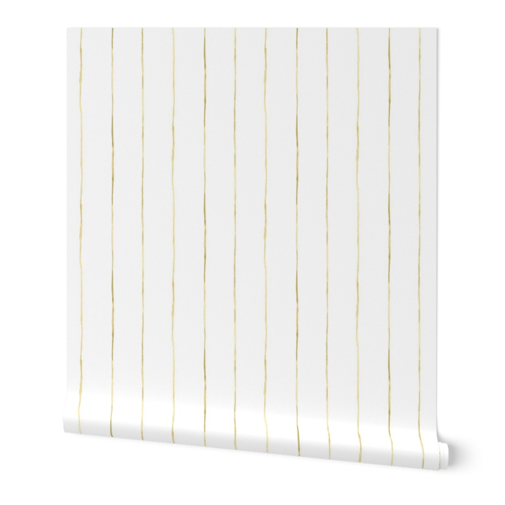 Pinstripe - Gold  on white