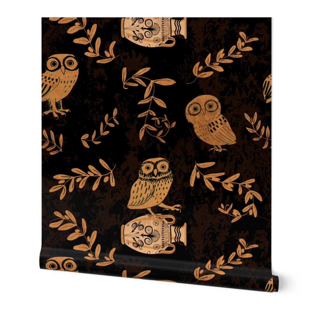 greek owls and olive branches