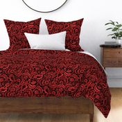 Almack's Blocked Floral ~ Red and Black  