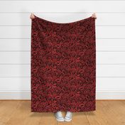 Almack's Blocked Floral ~ Red and Black  