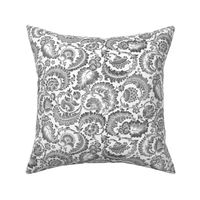 Almack's Blocked Floral ~ Faux Silver 