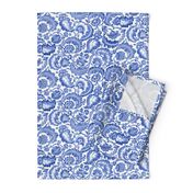 Almack's Blocked Floral ~ Willow Ware Blue and White 