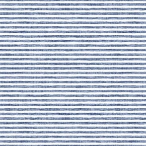 Horizontal Sketchy White Stripes on Dusty Blue Woven Texture