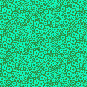 Mod Flower in Green and Aqua