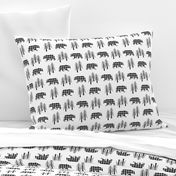 Black + Gray Plaid Bears & Trees – Plaid Woodland Bear Buffalo Plaid Check Forest Baby Nursery Bedding