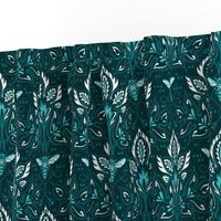 Bee Damask - smaller teal