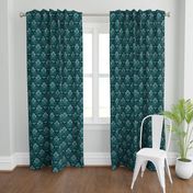 Bee Damask - smaller teal