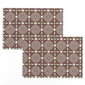 Garnet and Mint Spanish Tile Inspired