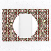 Garnet and Mint Spanish Tile Inspired