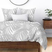 palm fronds LARGE - palm leaves wallpaper cloud grey 