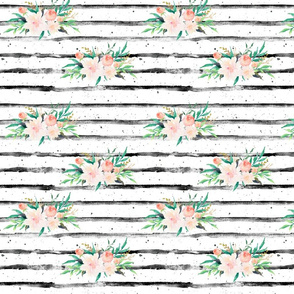 Floral with watercolour stripe