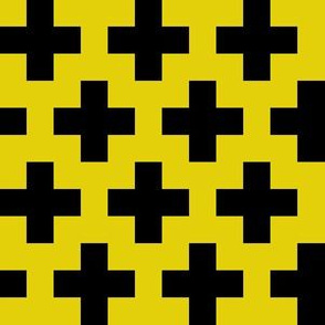 Black Crosses on Citrine Yellow