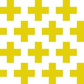 Citrine Yellow Crosses on White