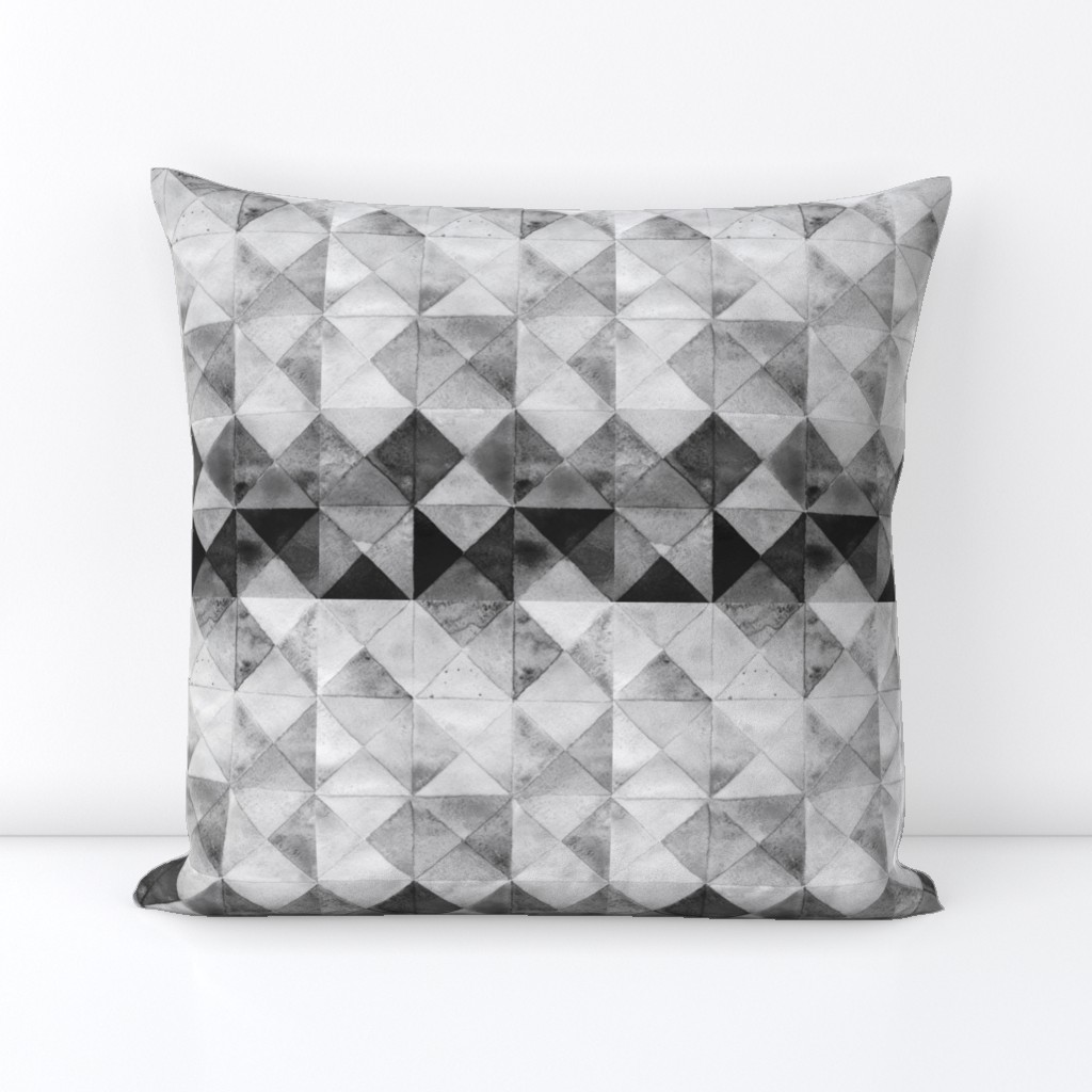 Scandinavian gray watercolor rhombuses