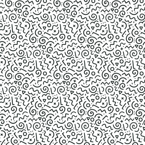 Abstract geometric particles doodle pattern