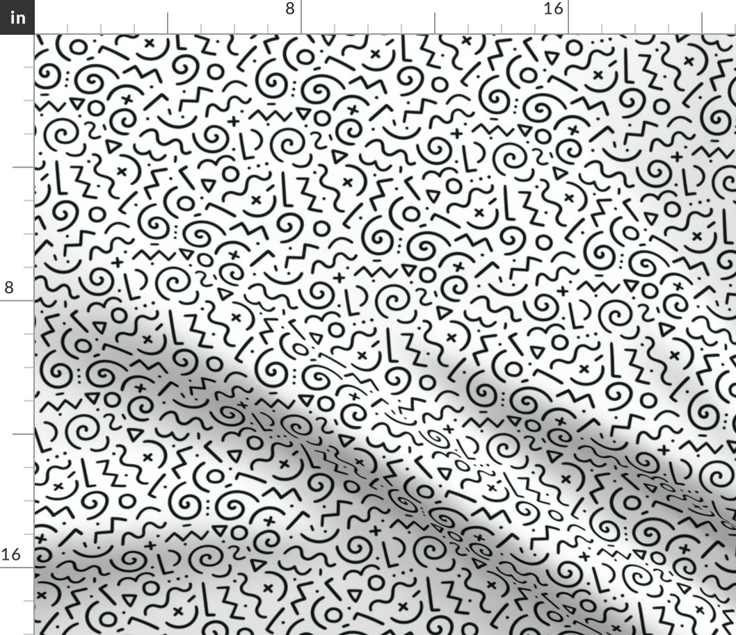 Abstract geometric particles doodle pattern