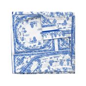 BLUE TOILE TABLE CLOTH  2 yard print with napkins Â©2012 by Jane Walker