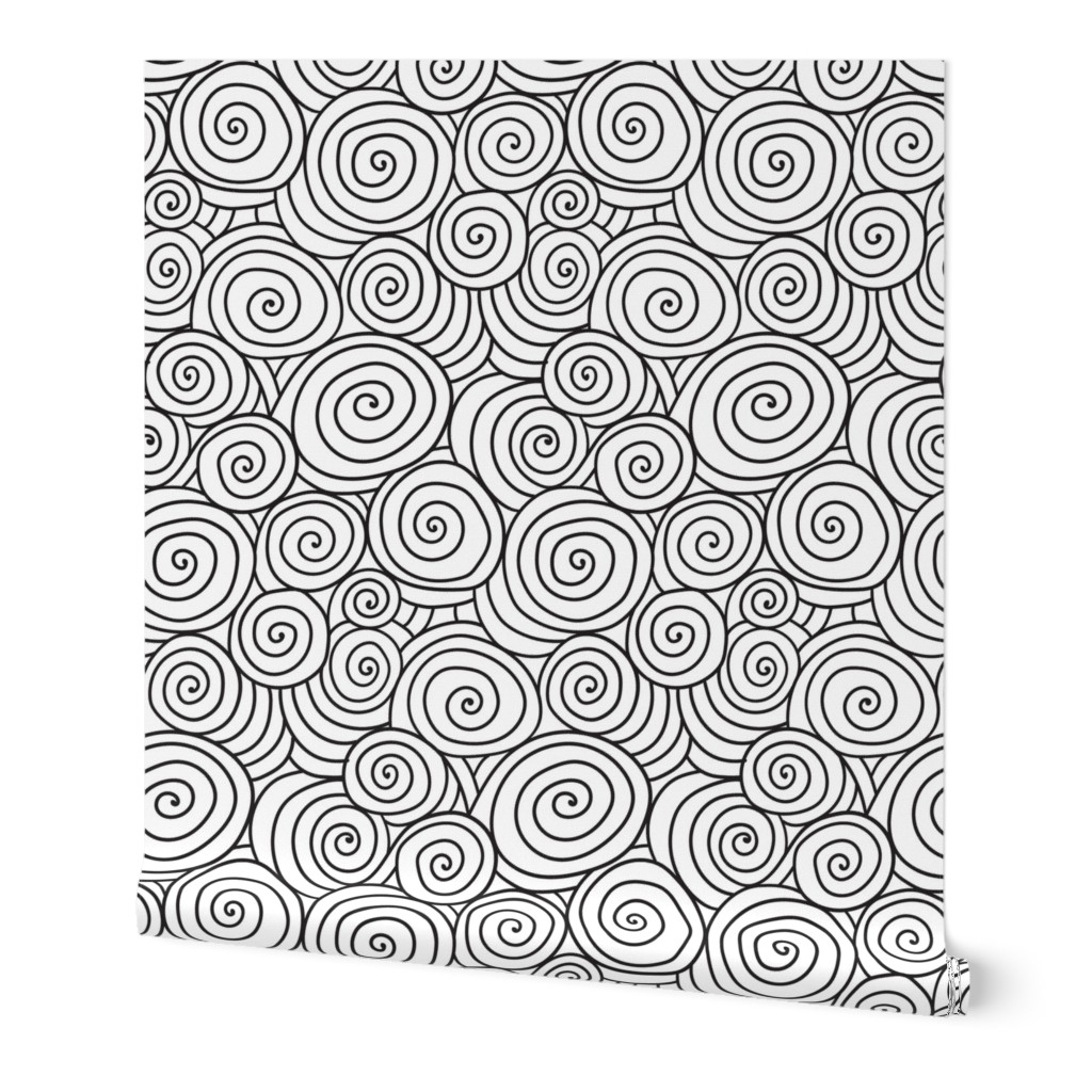 Abstract circles and swirls doodle pattern