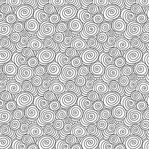 Abstract circles and swirls doodle pattern
