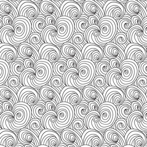Abstract circles and swirls doodle pattern