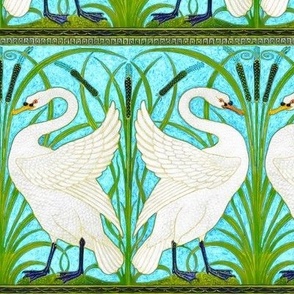 walter crane swans sky blue