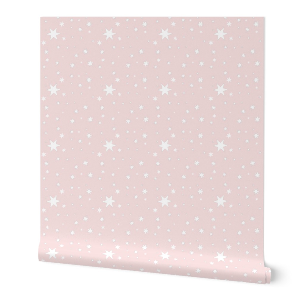 Blush Sky with White Stars