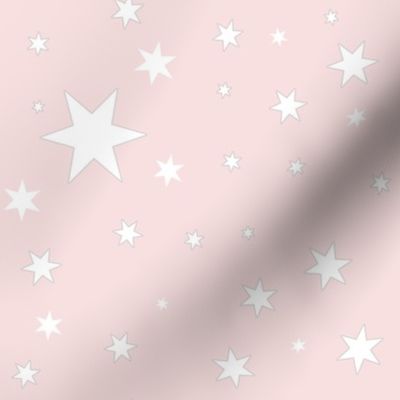 Blush Sky with White Stars