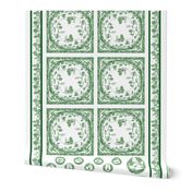 TOILE NAPKIN AND EXTRAS SET GREEN 2 yard print Â©2012 by Jane Walker