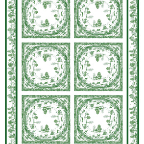 TOILE NAPKIN AND EXTRAS SET GREEN 2 yard print Â©2012 by Jane Walker