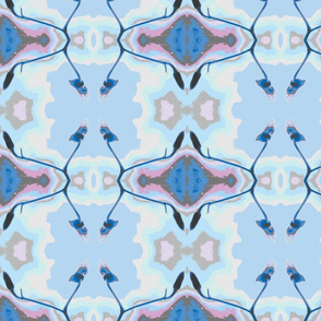 Orchid Floral Blue - Abstract