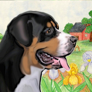 Greater Swiss Mountain Dog Fabric