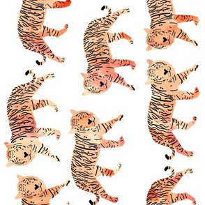 tigers // watercolor peach tigers animals watercolors painted animals railroad