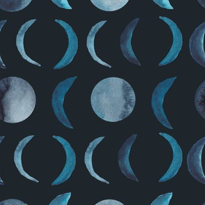 Watercolor Moon Phases