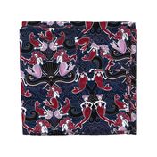 Mermaid grotto damask orchid and navy