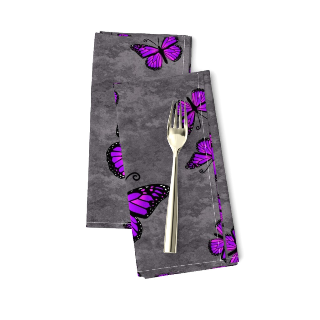 Monarch Butterflies Purple on Gray Granite