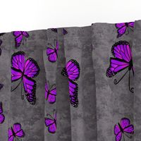 Monarch Butterflies Purple on Gray Granite