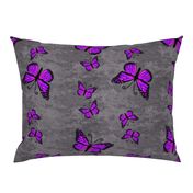 Monarch Butterflies Purple on Gray Granite