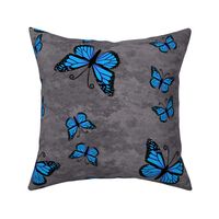 Monarch Butterflies Blue on Gray Granite