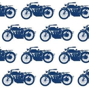 Blue Antique Motorcycles