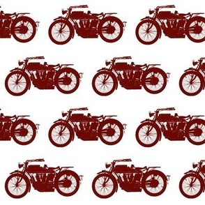 Burgundy Antique Motorcycles