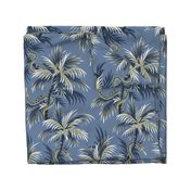 Snake Palms - Light Blue/Gold - Large Scale - AndreaAlice